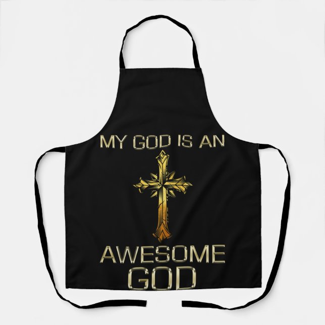 Delantal My God Is An Awesome God Christian Religious (Anverso)
