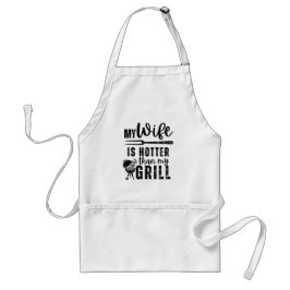 Delantal My Wife Is Hotter Than My Grill – Funny BBQ Apron 