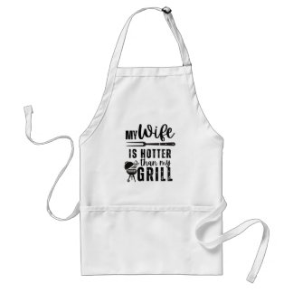Delantal My Wife Is Hotter Than My Grill – Funny BBQ Apron 