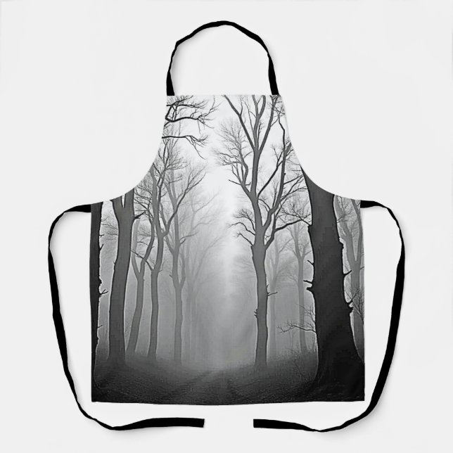 Delantal Mysterious Foggy Forest Path (Anverso)