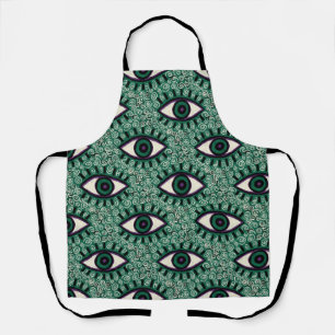 Delantal "Mystic Emerald Eyes" - Psychedelic Swirl Seamless