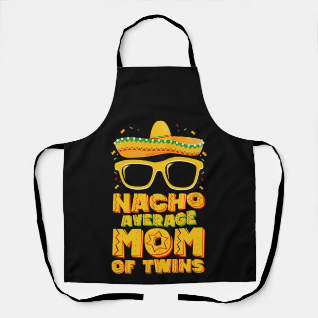 Delantal Nacho Mamá Promedio De Gemelos Cinco De Mayo Mexic (Anverso)