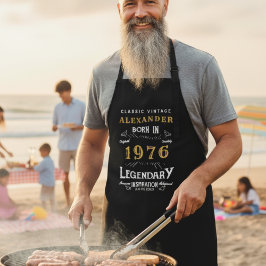 Delantal "Nacido en 1976" Grill Master Apron para hombres