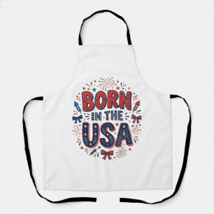 Delantal Nacido en Estados Unidos Diseño de camiseta vintag