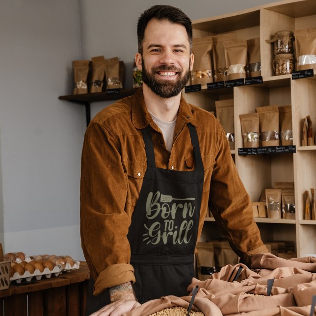 Delantal Nacido En Grill Khaki BBQ Apron (Subido por el creador)