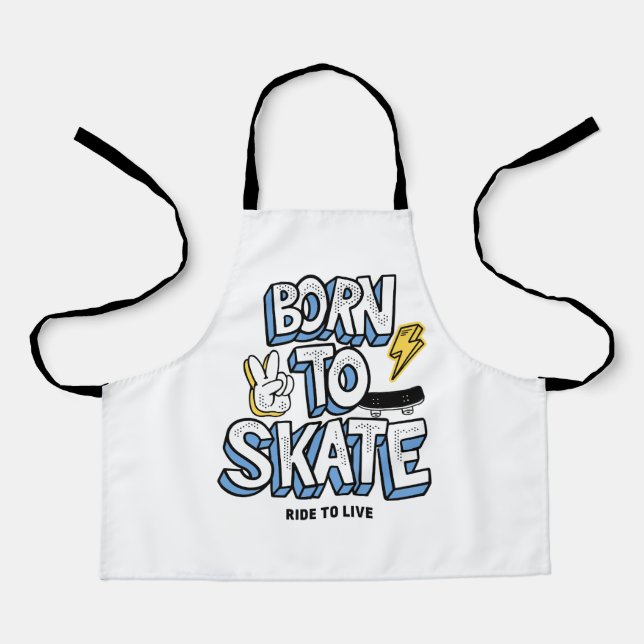 Delantal Nacido para patinar en bicicleta para vivir (Anverso)