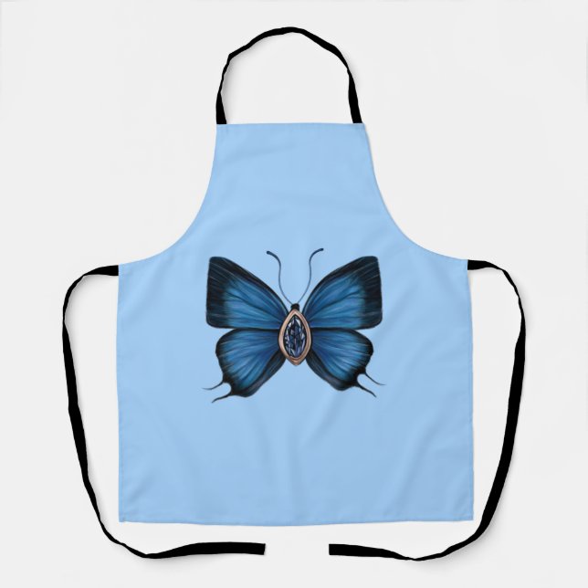 Delantal Nacimiento personalizado de septiembre mariposa az (Anverso)