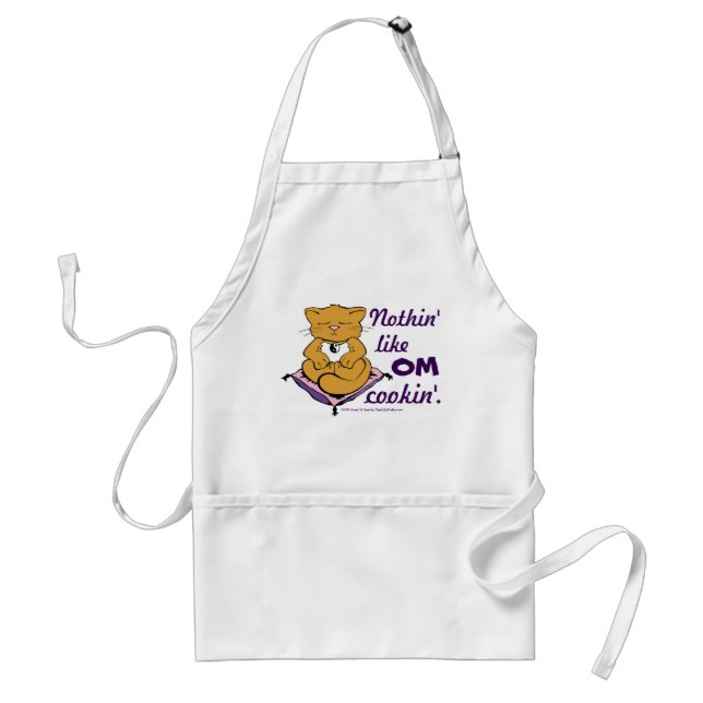 Delantal ¡Nada Como OM Cookin! Apron de gato de Zen (Frente)