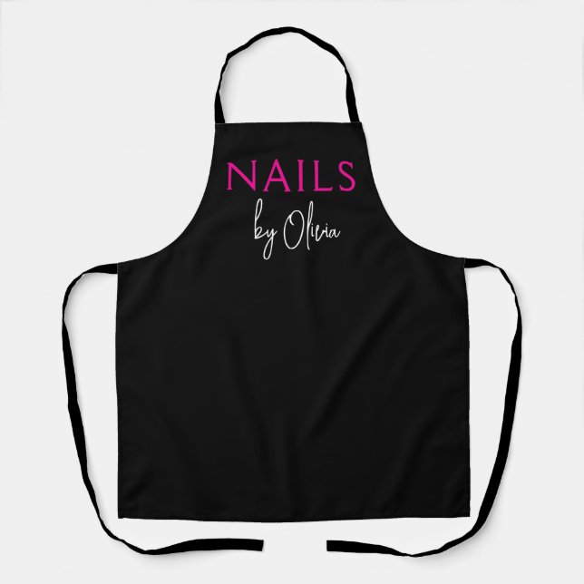 Delantal Nail Artist Technician Modern Typography Apron (Anverso)