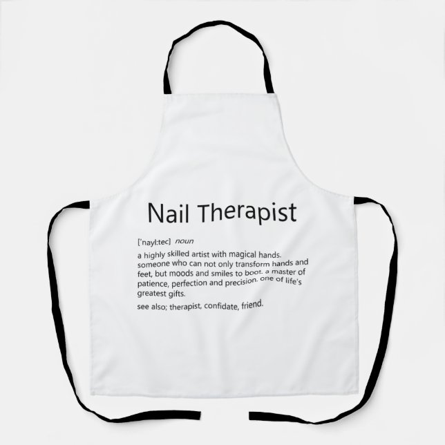 Delantal Nail Therapist Definition Nail Tech Nail (Anverso)