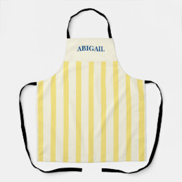 Delantal Name Vintage Yellow Stripes