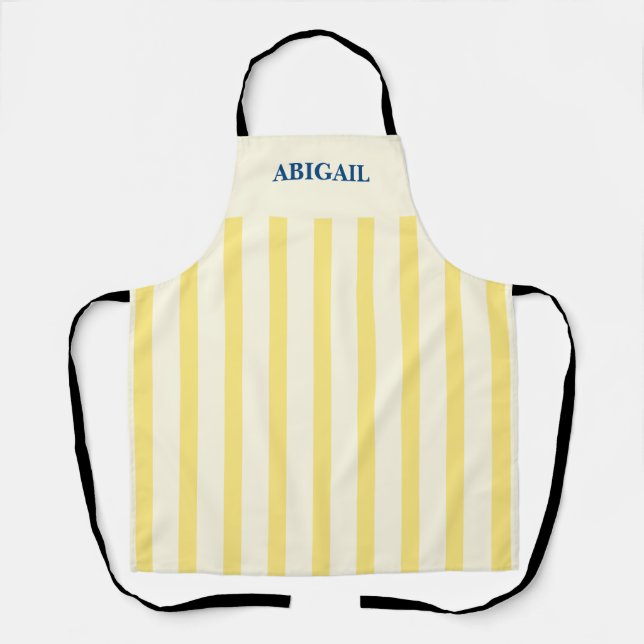 Delantal Name Vintage Yellow Stripes (Anverso)
