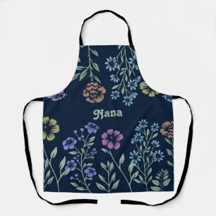Delantal Nana o diseño floral personalizado