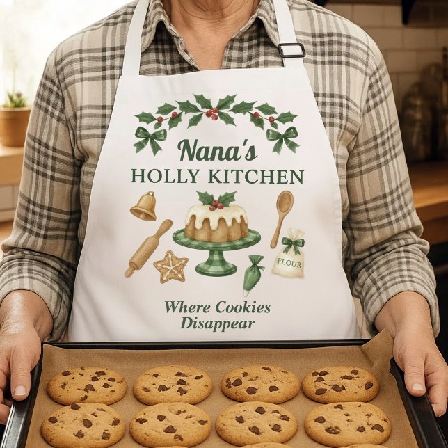 Delantal Nana’s Holly Kitchen — Cookies Holiday (Subido por el creador)