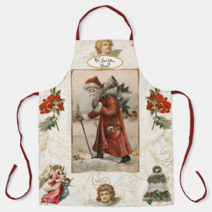 Delantal Nana Vintage Santa Claus Navidades Angels Holly