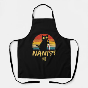 Delantal ¡Nani! What_ Vintage Black Cat Omae Wa Meme Kitten