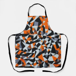 Delantal Naranja abstracto y arte geométrico negro