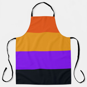 Delantal Naranja, amarillo, morado y negro