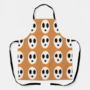 Delantal Naranja Blanco Fantasma Halloween 