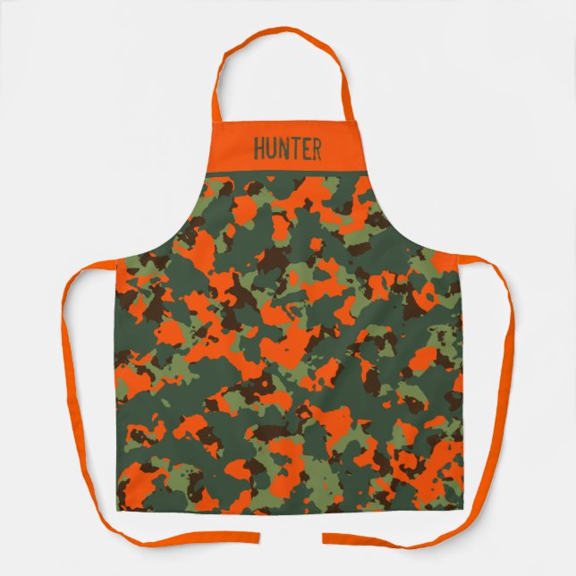 Delantal Naranja Blaze Seguridad Camo Personalizado (Anverso)