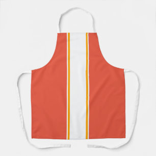 Delantal Naranja brillante deportivo franjas de Carreras bl