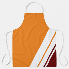 Delantal Naranja brillante franjas de Carreras de inclinaci