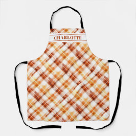 Delantal Naranja de acuarela otoño de otoño con plancha per