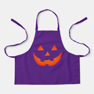 Delantal Naranja de Halloween púrpura Jack o calabaza de li