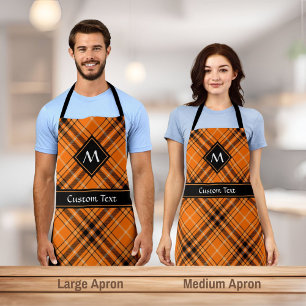Delantal Naranja de Halloween Tartan
