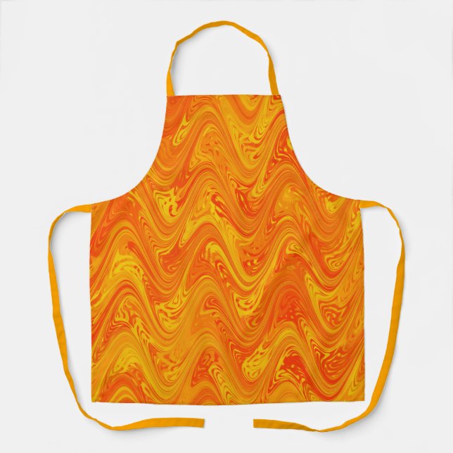 Delantal Naranja de mareo Patrón rojo amarillo (Anverso)