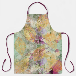 Delantal Naranja de oro hojas de hojas de otoño en descompo