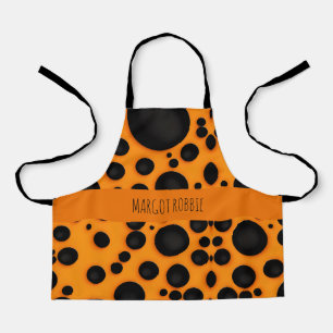 Delantal Naranja de piel de leopardo Black Abstract Safari 
