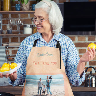 Delantal Naranja de regalo de la abuela con foto personaliz