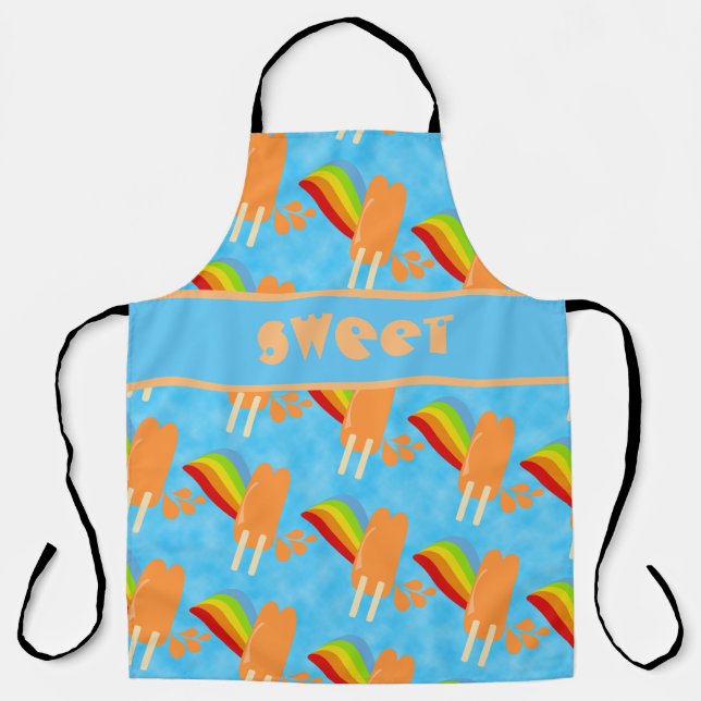 Delantal Naranja divertido Frozen Pops Fun Joy Pattern (Anverso)