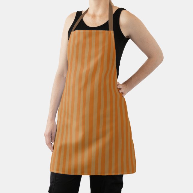 Delantal Naranja Especiado Suave Raya Marrón (in situ)