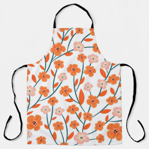 Delantal Naranja floral Pastel blanco sin soldadura