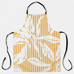 Delantal Naranja Floral sin soldadura con retracción a raya