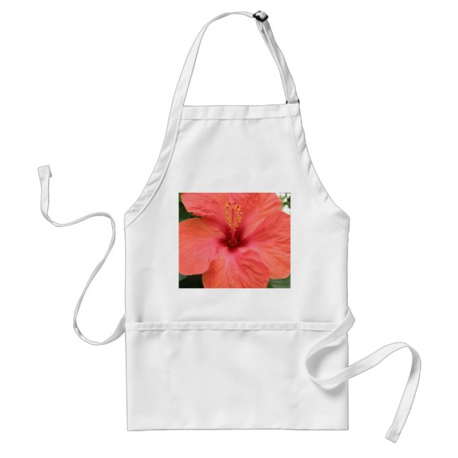 Delantal Naranja Hibiscus Flower Macro Apron (Frente)