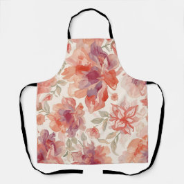 Delantal Naranja ligero de las flores color agua pastel
