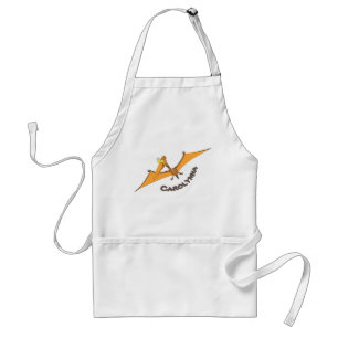 Delantal Naranja lindo y gracioso personalizado pterodáctil