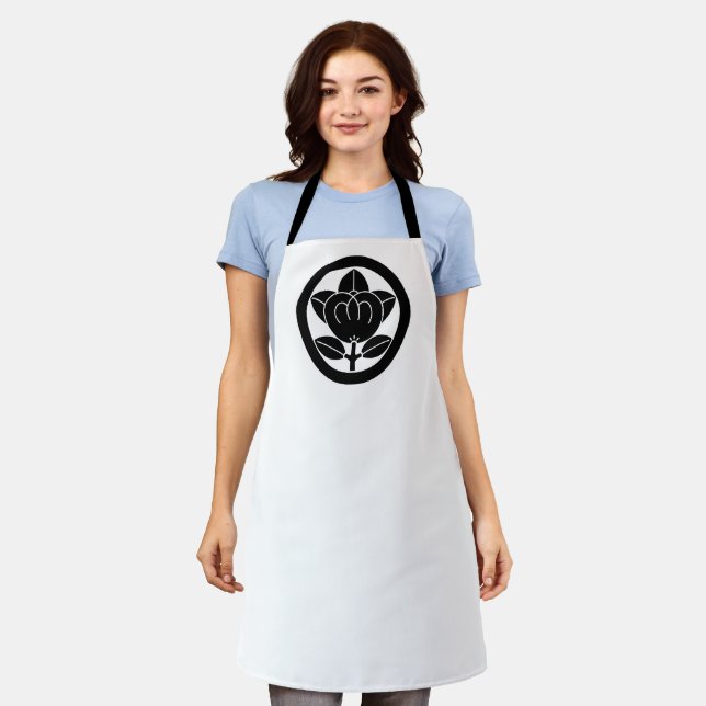 Delantal Naranja mandarín en un círculo (Gastado)