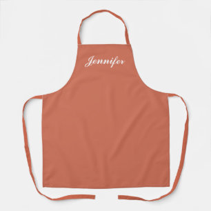 Delantal Naranja Peach Girly Script Monograma personalizado