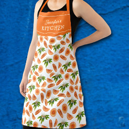 Delantal Naranja Personalizado Cocina Unisex, Fruta Unisex