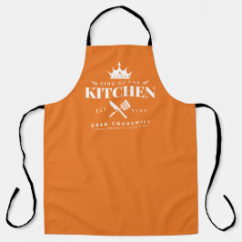 Delantal Naranja personalizado de los hombres de cocina del