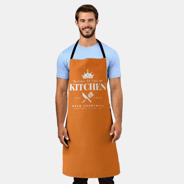 Delantal Naranja personalizado de los hombres de cocina del (Gastado)