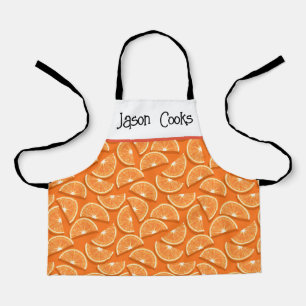 Delantal Naranja personalizado de los niños con patrón de l