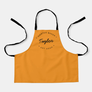 Delantal Naranja Personalizado Nombre Año Master Baker