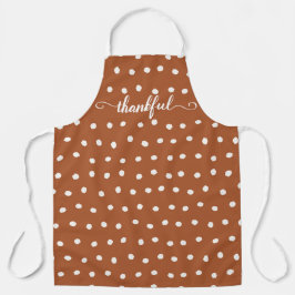 Delantal Naranja quemado Apron del punto polka agradecido