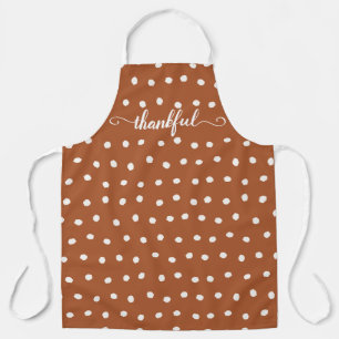 Delantal Naranja quemado Apron del punto polka agradecido