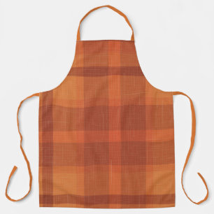 Delantal Naranja Rústico Otoño Otoño Tartán